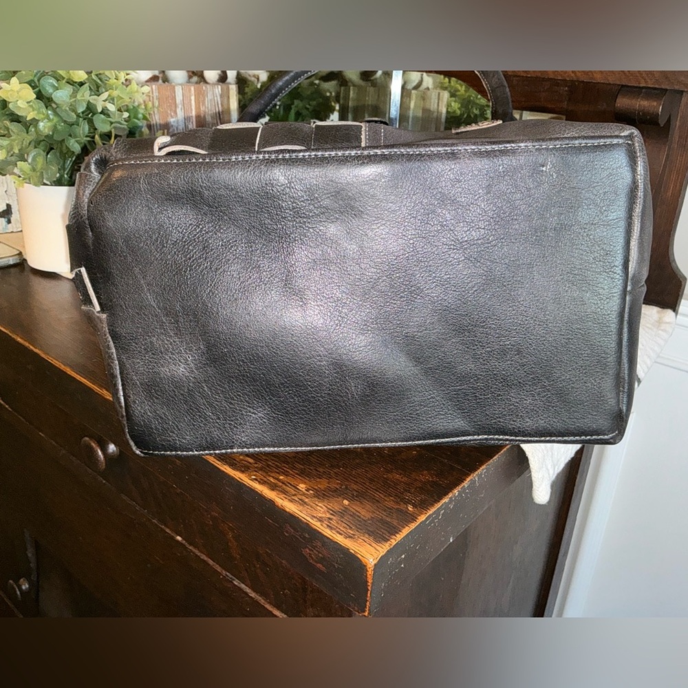 NWT Bed Stu Leather Rachel Shoulder Crossbody Bag Tote Black Rustic Retail $345 - Picture 8 of 14